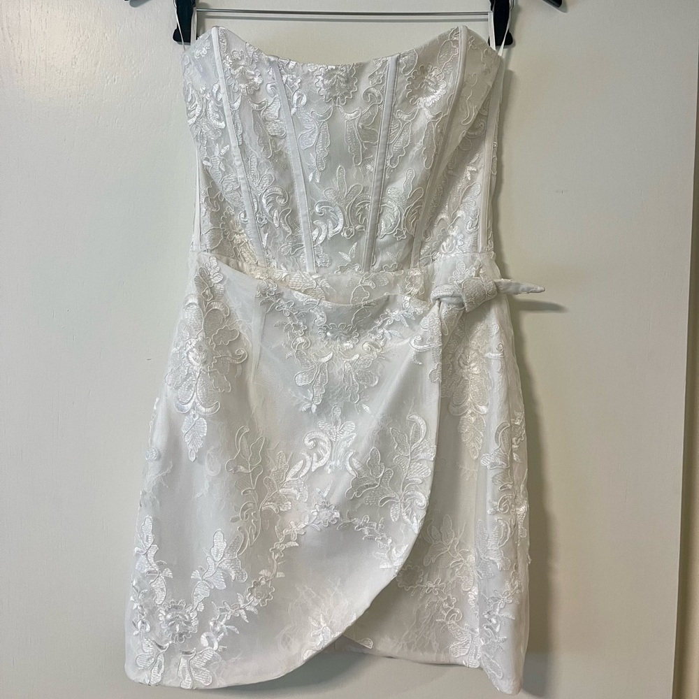 V. Chapman Nigella White Strapless Gown